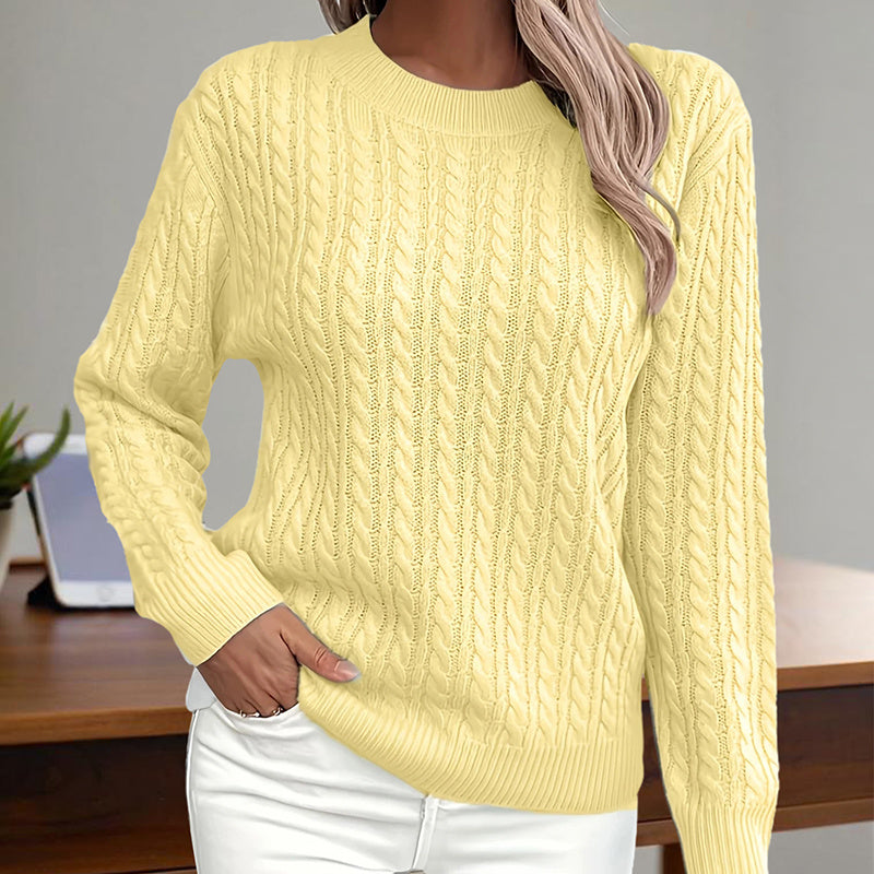 Trendy Women's Long Sleeve Crewneck Sweater – Fall 2025 Style