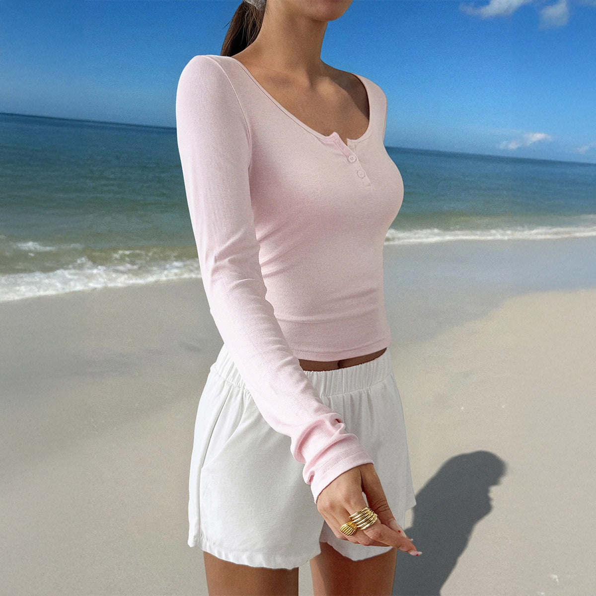 All-matching Long Sleeve Top T-shirt Women’s Clothing