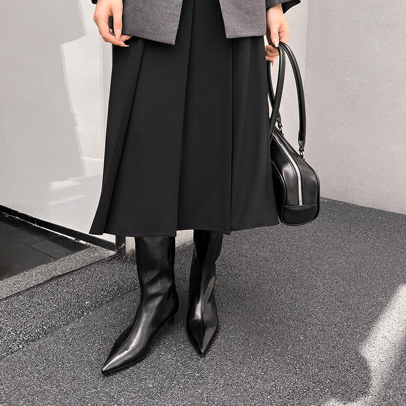 Women’s Brown Knight Commuter High Heel Pointed Boots