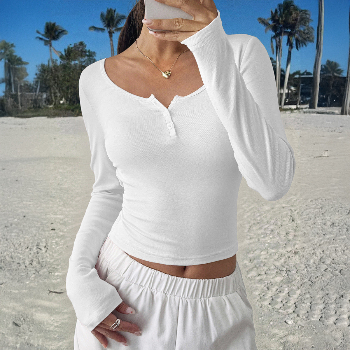 All-matching Long Sleeve Top T-shirt Women’s Clothing
