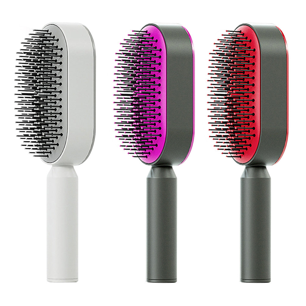 Self-Cleaning Hair Brush – One-Key Cleaning, Anti-Static Scalp Massage Comb for Women