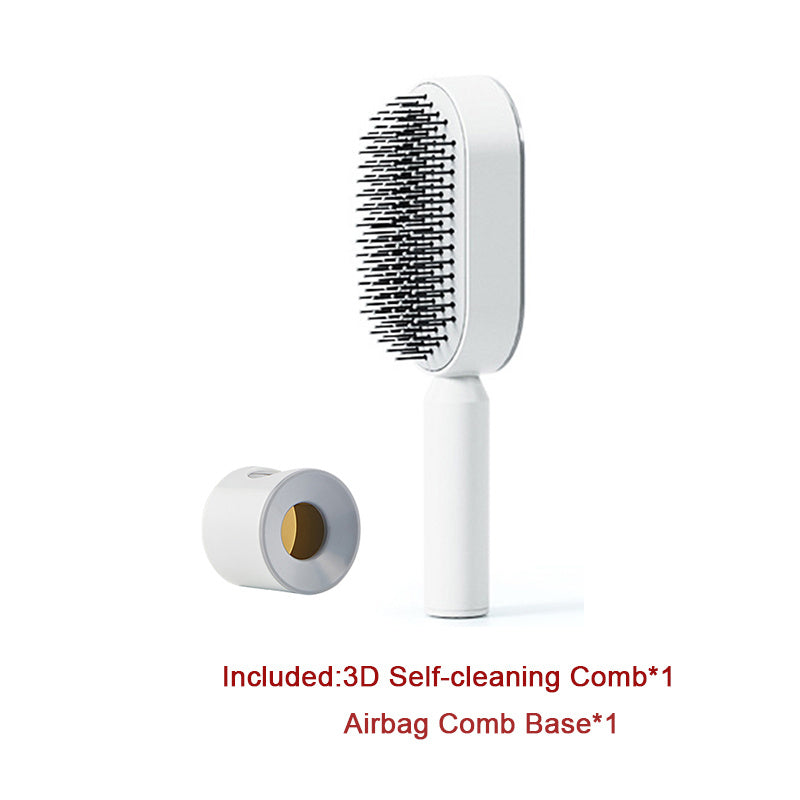 Self-Cleaning Hair Brush – One-Key Cleaning, Anti-Static Scalp Massage Comb for Women