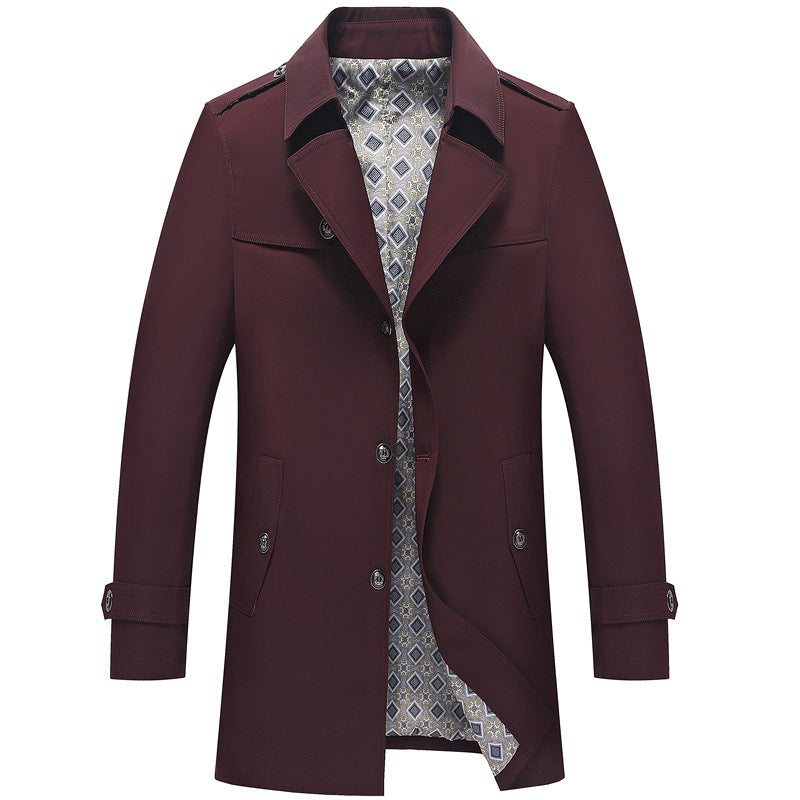 Spring & Autumn Men’s Duster Jacket – British Style Classic Outerwear