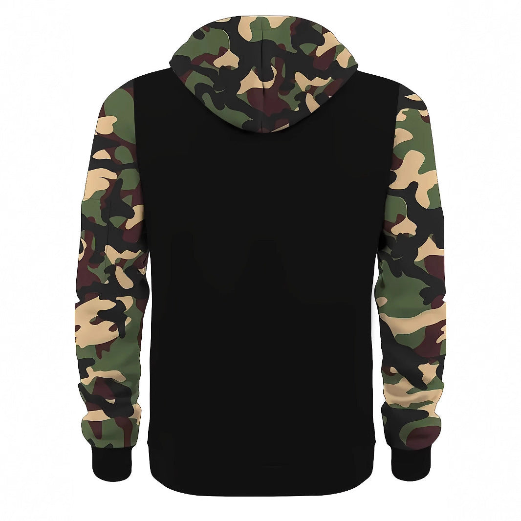 Men’s Camouflage Hooded Zipper Sweater – Vintage Streetwear