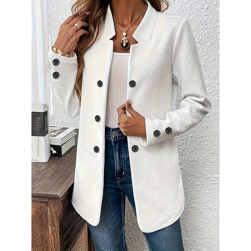 Women's Open Front Cardigan Coat – Business Casual Blazer Jacket with Notch Collar