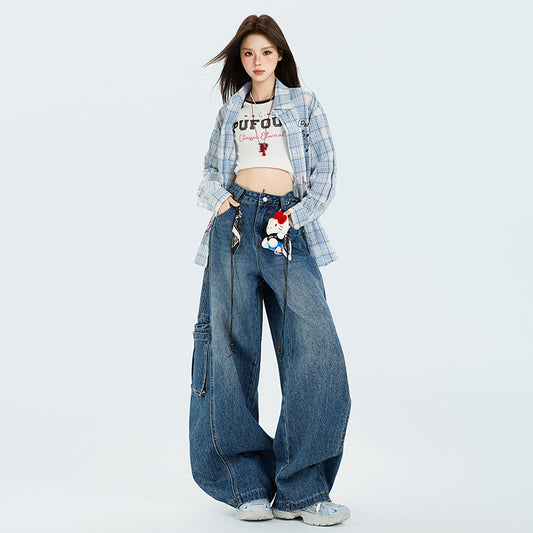 Large Workwear With Pocket Retro Commuter Jeans