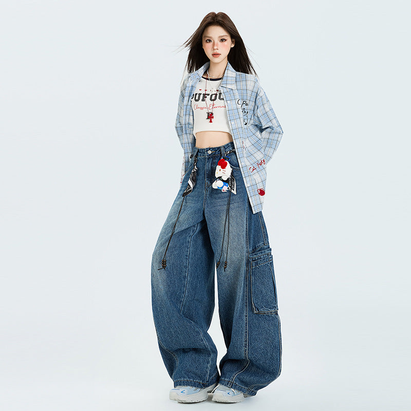 Large Workwear With Pocket Retro Commuter Jeans