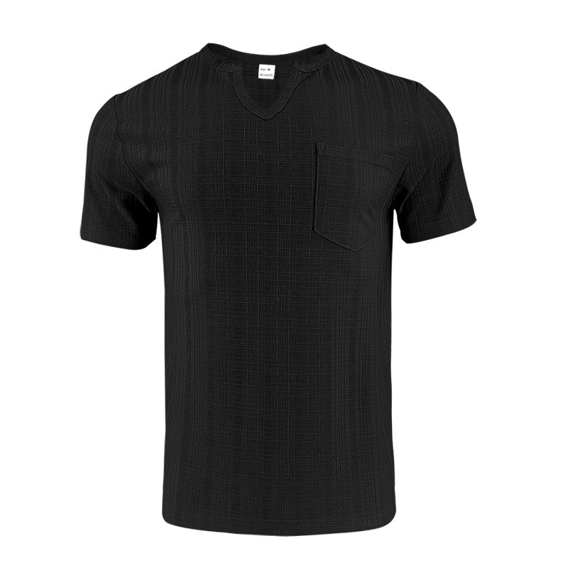 Men's Bamboo Linen V-Neck Short Sleeve Shirt