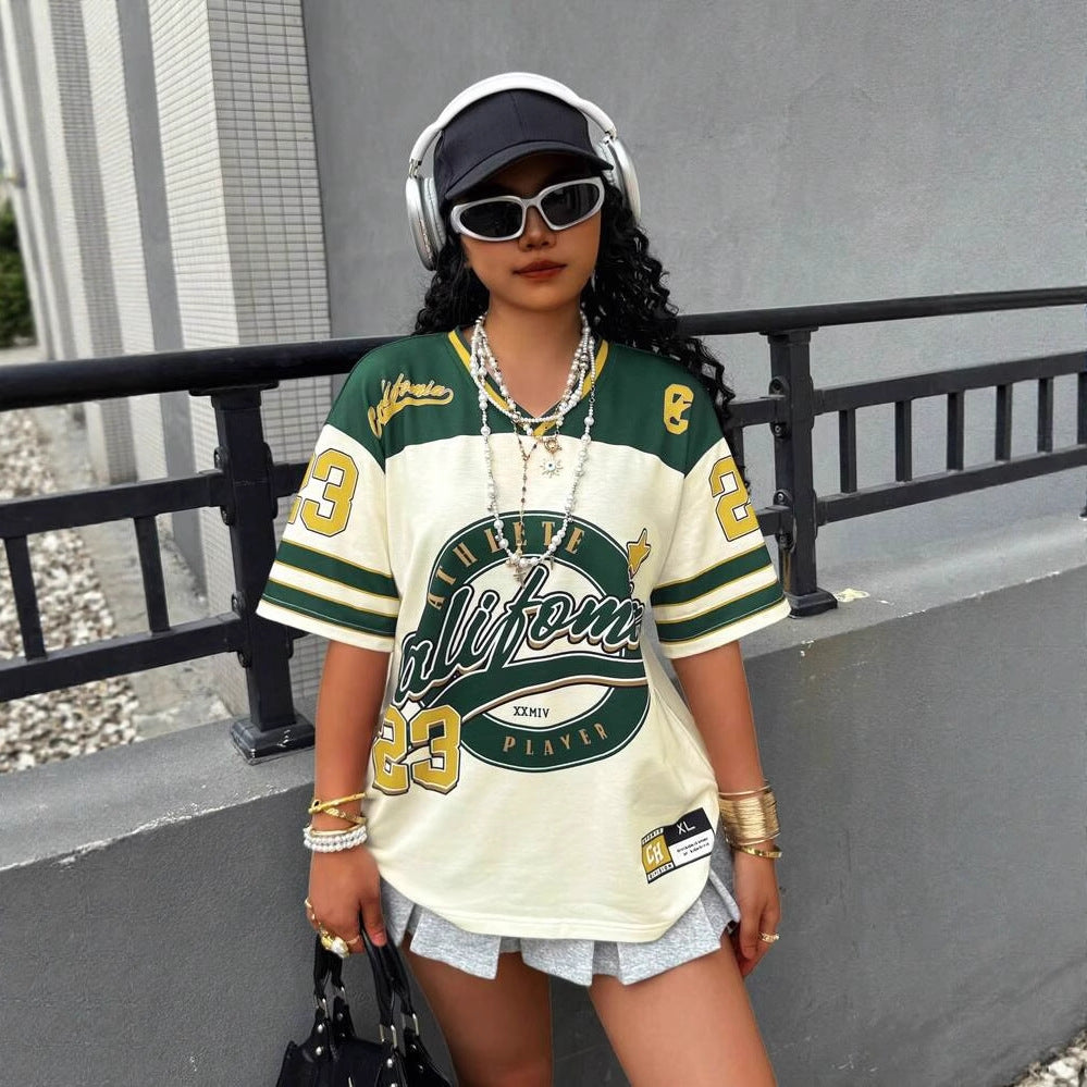 Women's Loose-Fit Printed T-Shirt – Street Style Short Sleeve Top