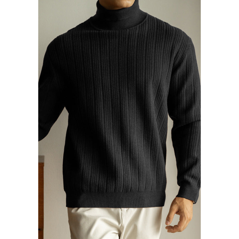 alf Turtleneck Stripe Knit Sweater – Slim Fit Pullover for Men