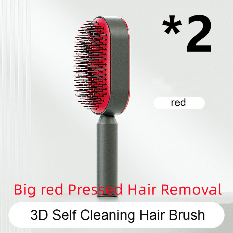 Self-Cleaning Hair Brush – One-Key Cleaning, Anti-Static Scalp Massage Comb for Women
