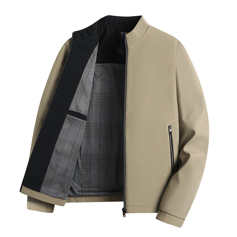 Men’s Stand-up Collar Jacket – Spring & Autumn Business Casual