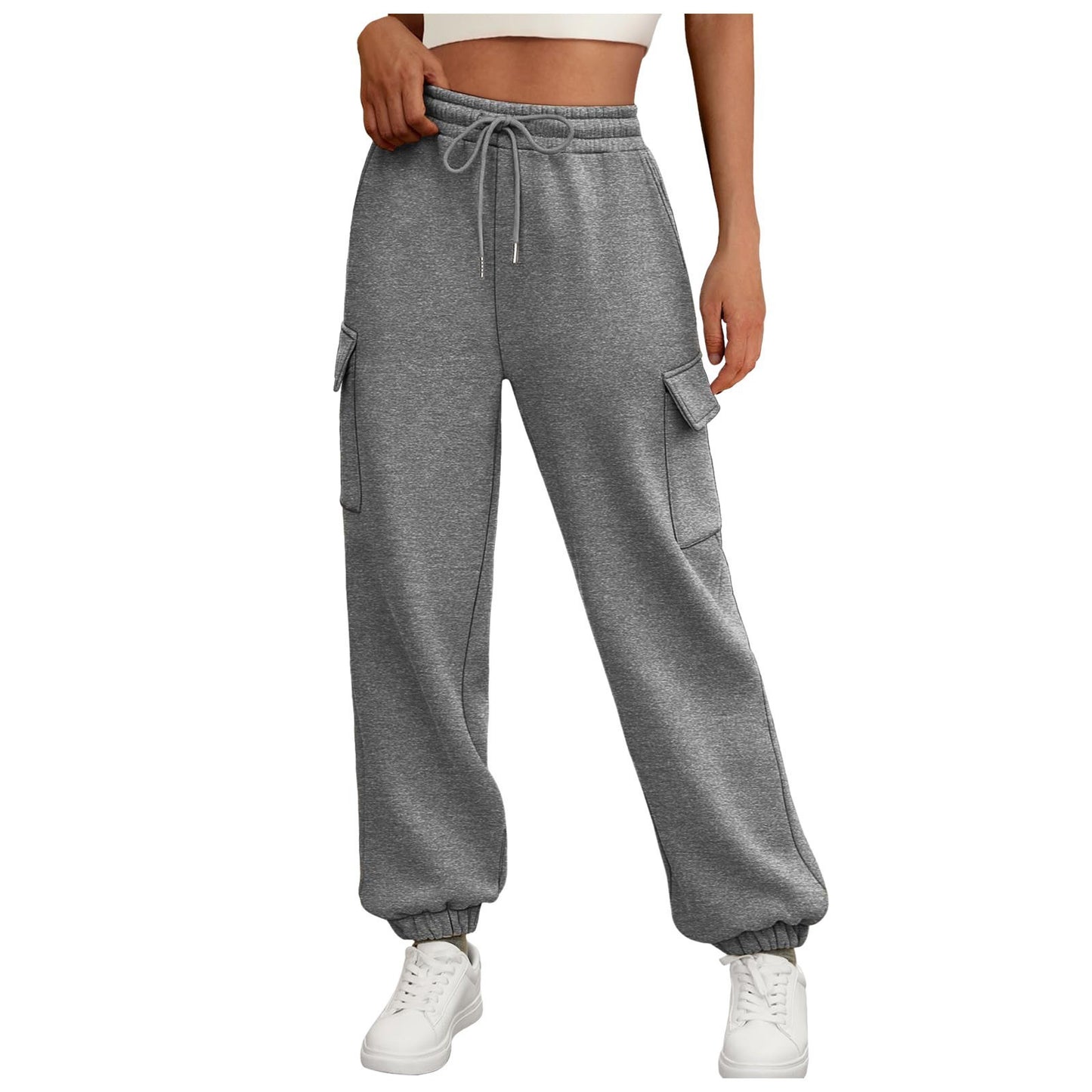 Women’s Fleece-Lined Sweatpants – Baggy Athletic Joggers with Pockets