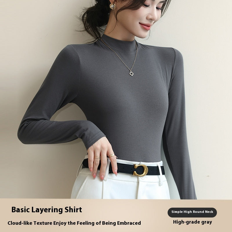 Half Turtleneck Bottoming Shirt – Women’s Autumn & Winter Western Style