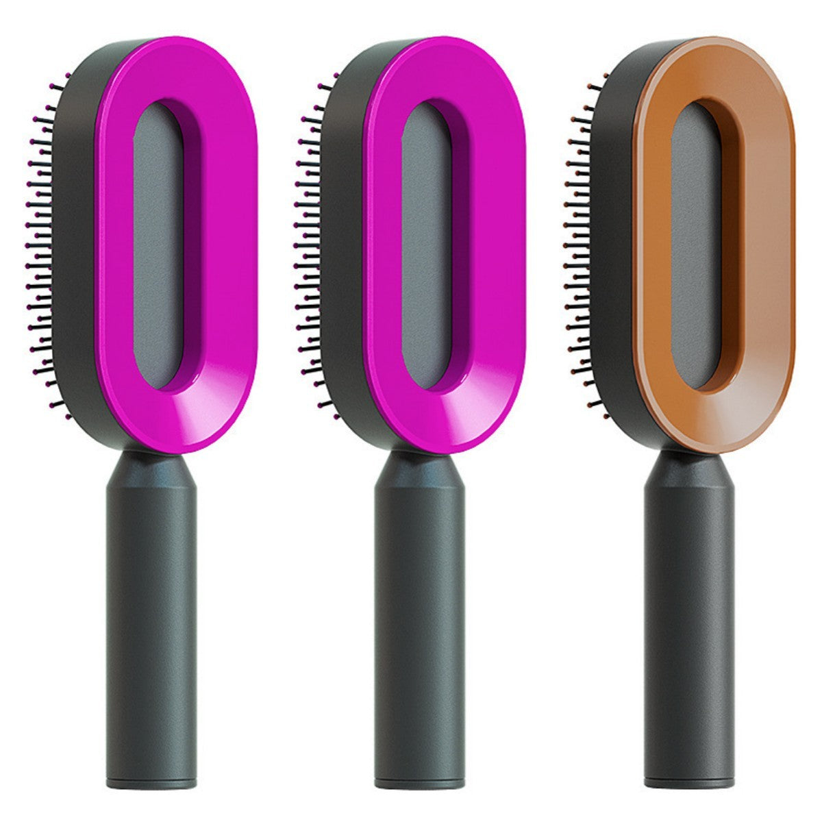 Self-Cleaning Hair Brush – One-Key Cleaning, Anti-Static Scalp Massage Comb for Women