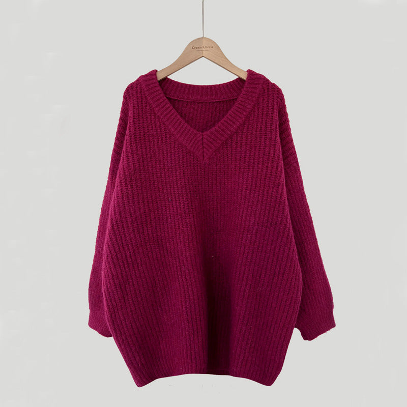 Loose Long-Sleeve Knitted Pullover – Oversized Fit