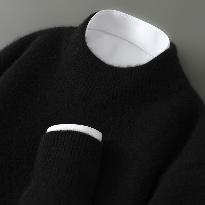Men's Half-high Collar Thickelightweight sun teened Loose Pullover