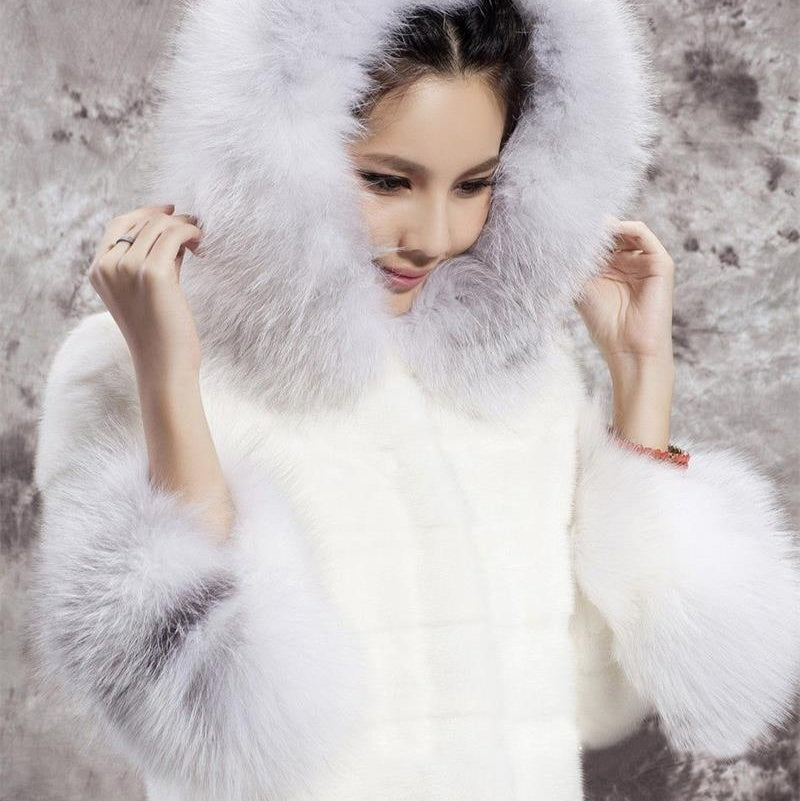 Rabbit Fur-Inspired Cashmere Medium-Length Coat – Women’s Long-Sleeved Outerwear