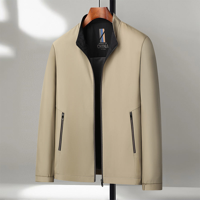 Men’s Stand-up Collar Jacket – Spring & Autumn Business Casual
