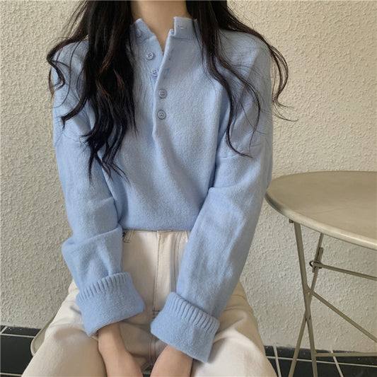 Base Pullover Versatile Long-sleeved Knitted Top