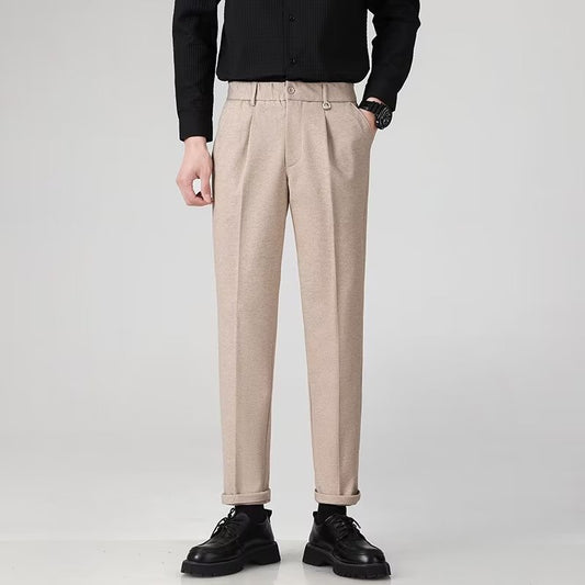 Fashion Straight-Leg Men’s Suit Pants – Versatile Business & Casual Trousers