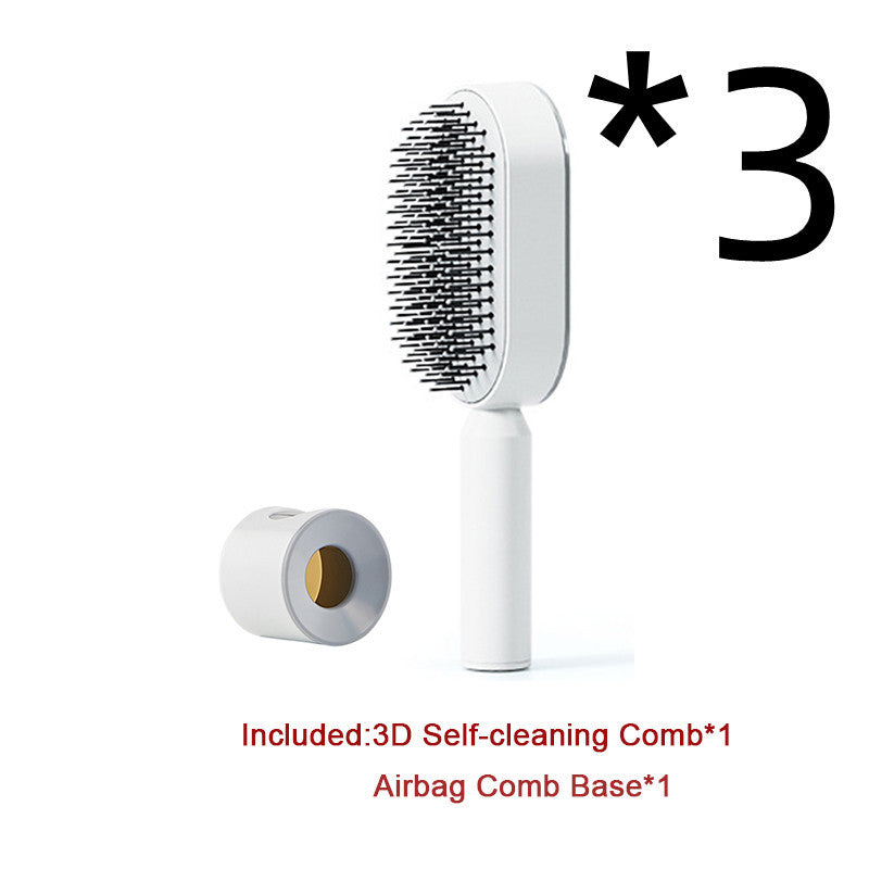 Self-Cleaning Hair Brush – One-Key Cleaning, Anti-Static Scalp Massage Comb for Women