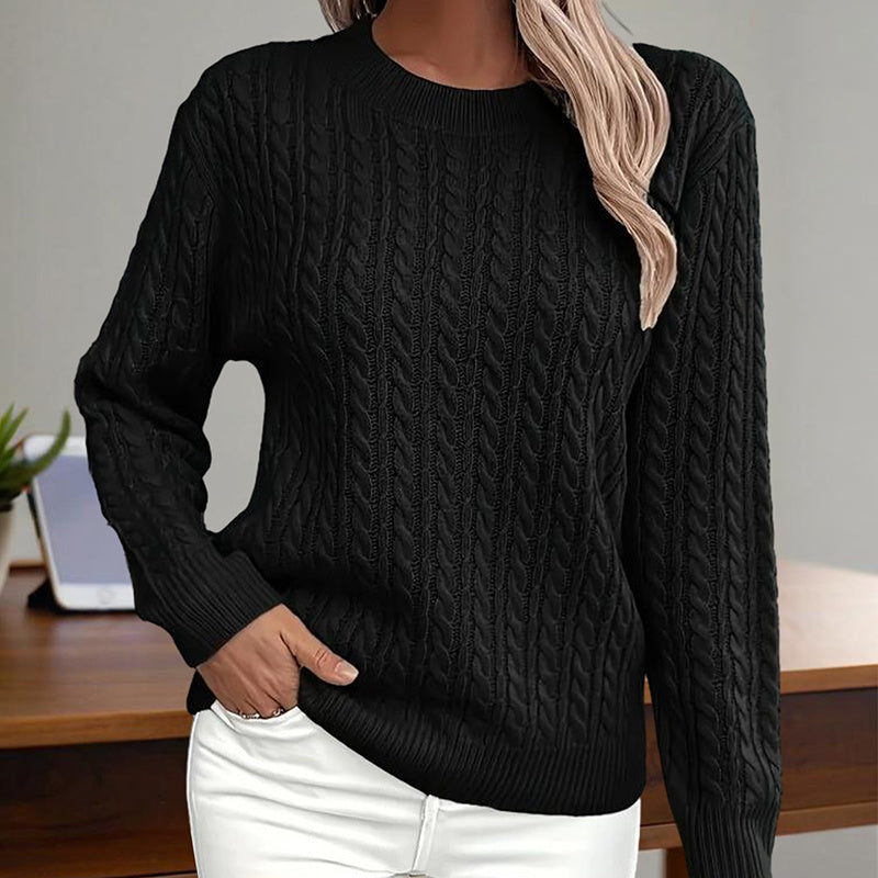 Trendy Women's Long Sleeve Crewneck Sweater – Fall 2025 Style