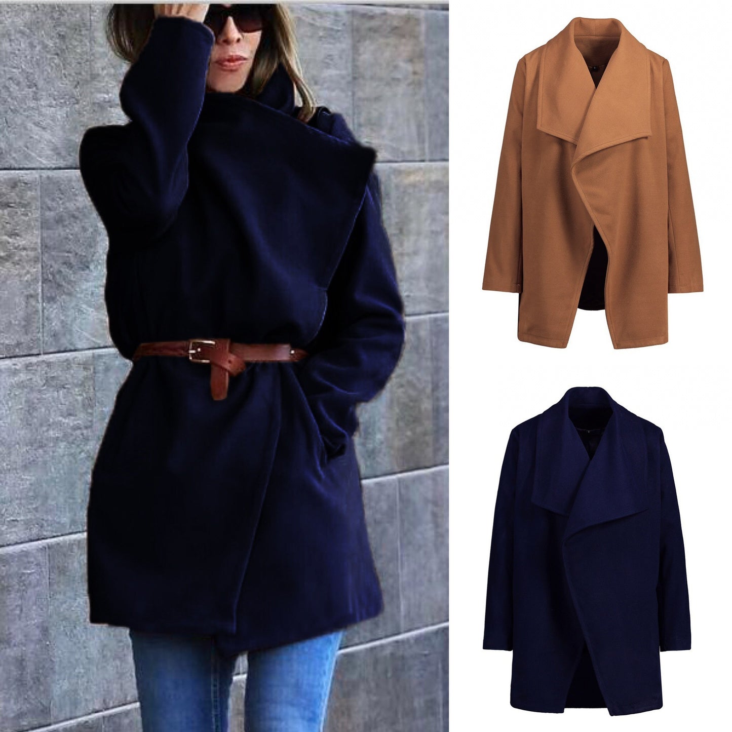 Women’s Mid-length Plain Coat – Casual & Commuting Style