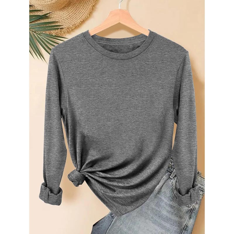 Women’s 5-Pack Long Sleeve Crew Neck Shirts – Fall 2025 Basic Tees