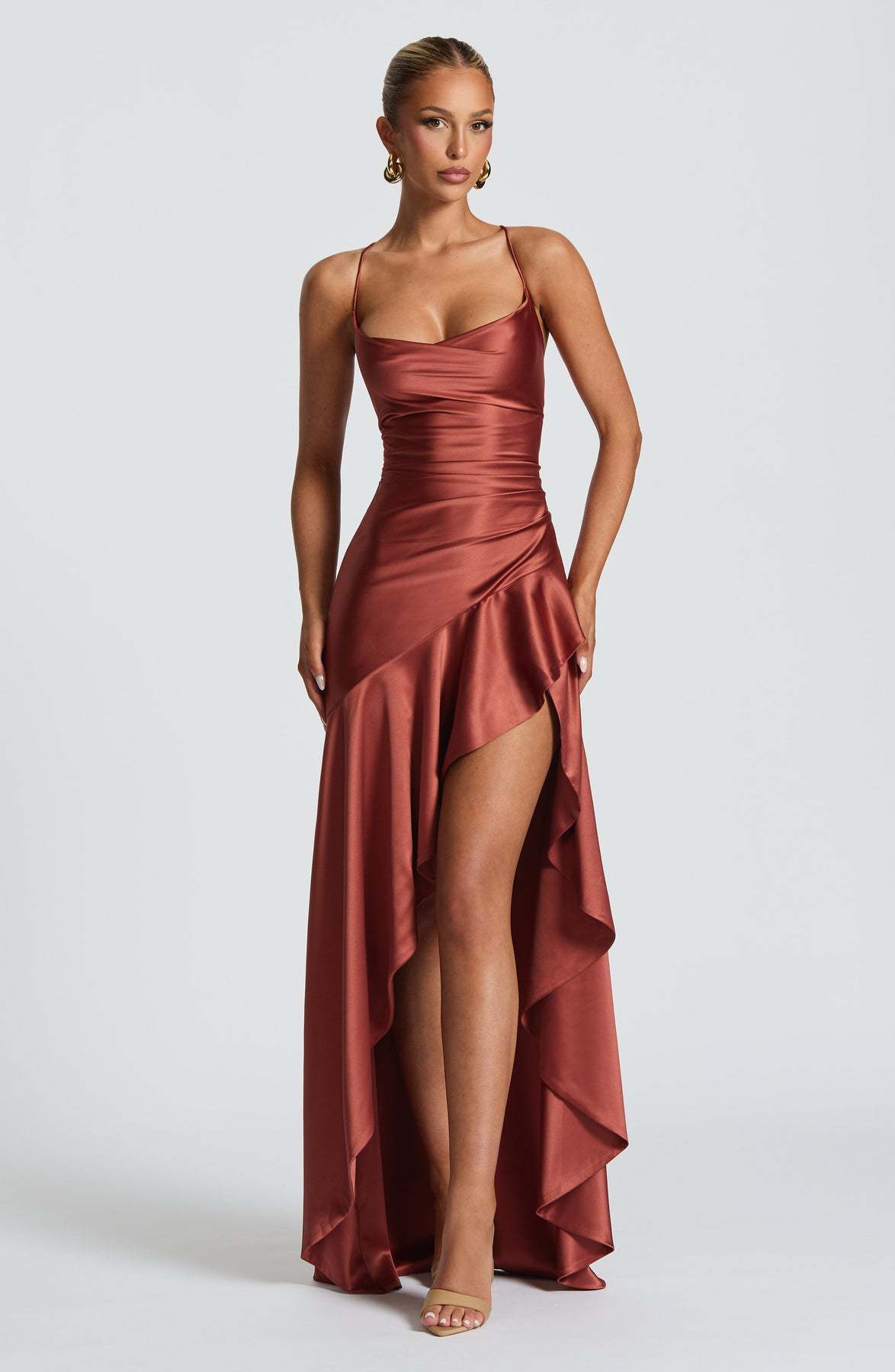 Women's Backless Ruffle Split Maxi Dress – Summer Fashion, Evening & Party Wear