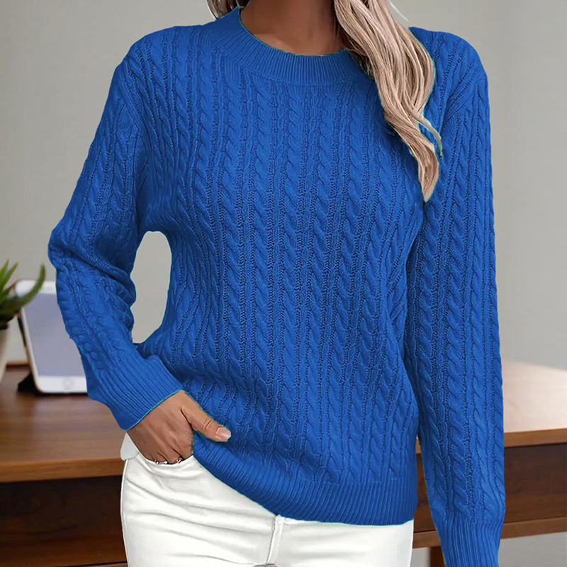 Trendy Women's Long Sleeve Crewneck Sweater – Fall 2025 Style
