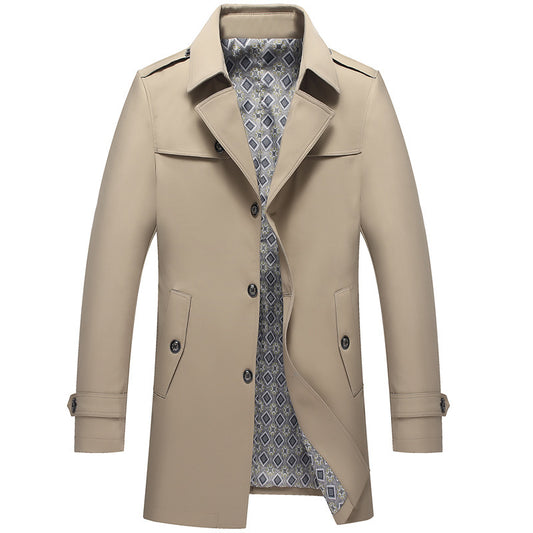 Spring & Autumn Men’s Duster Jacket – British Style Classic Outerwear