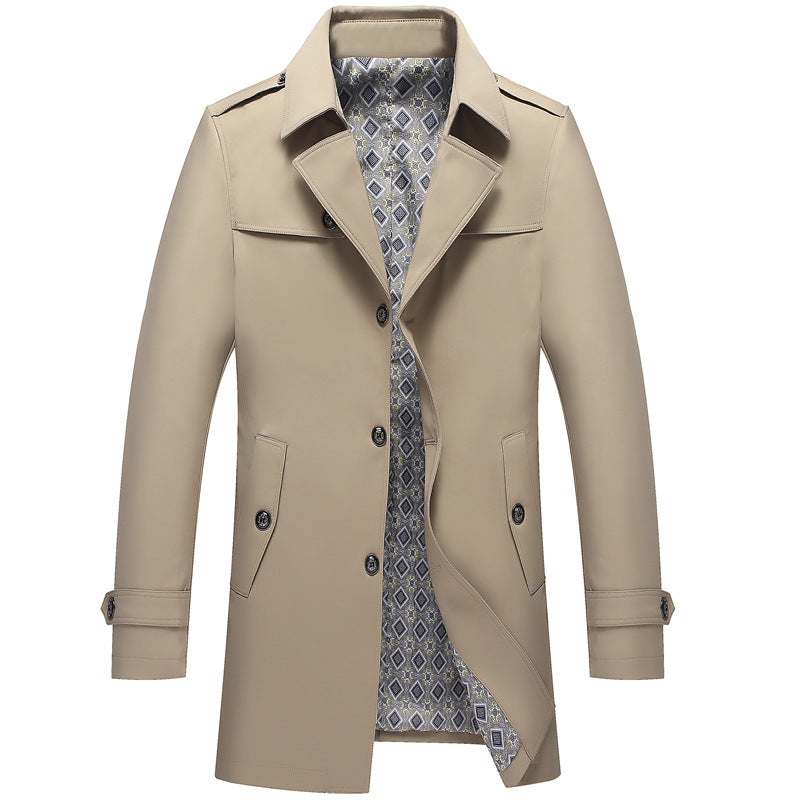 Spring & Autumn Men’s Duster Jacket – British Style Classic Outerwear