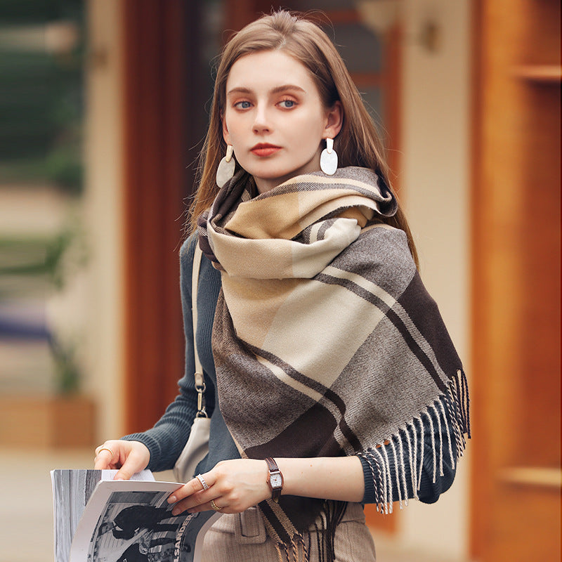 Thick Warm Tassel Artificial Cashmere Scarf