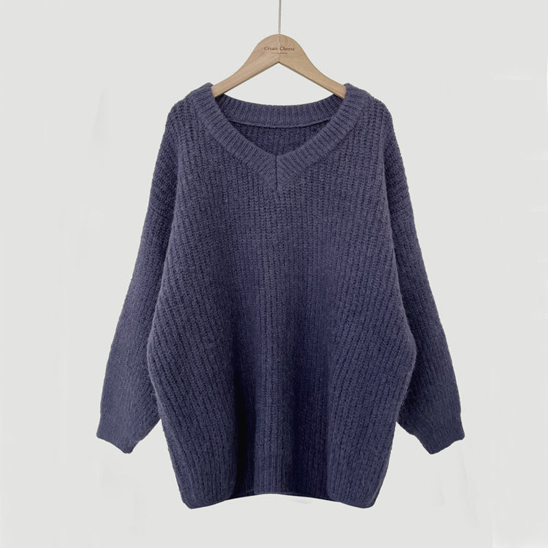 Loose Long-Sleeve Knitted Pullover – Oversized Fit