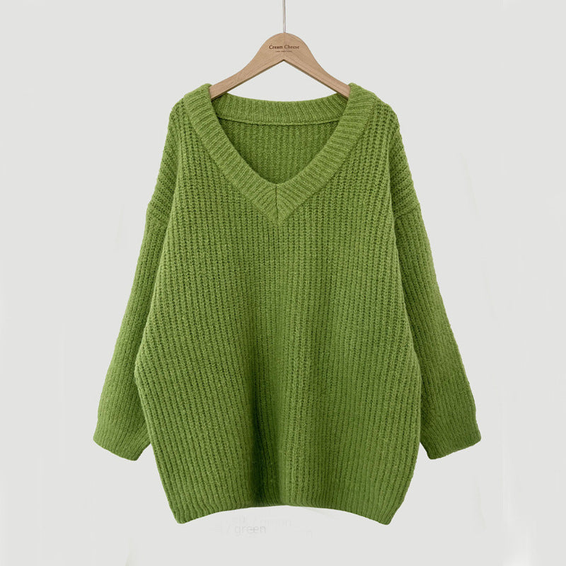 Loose Long-Sleeve Knitted Pullover – Oversized Fit