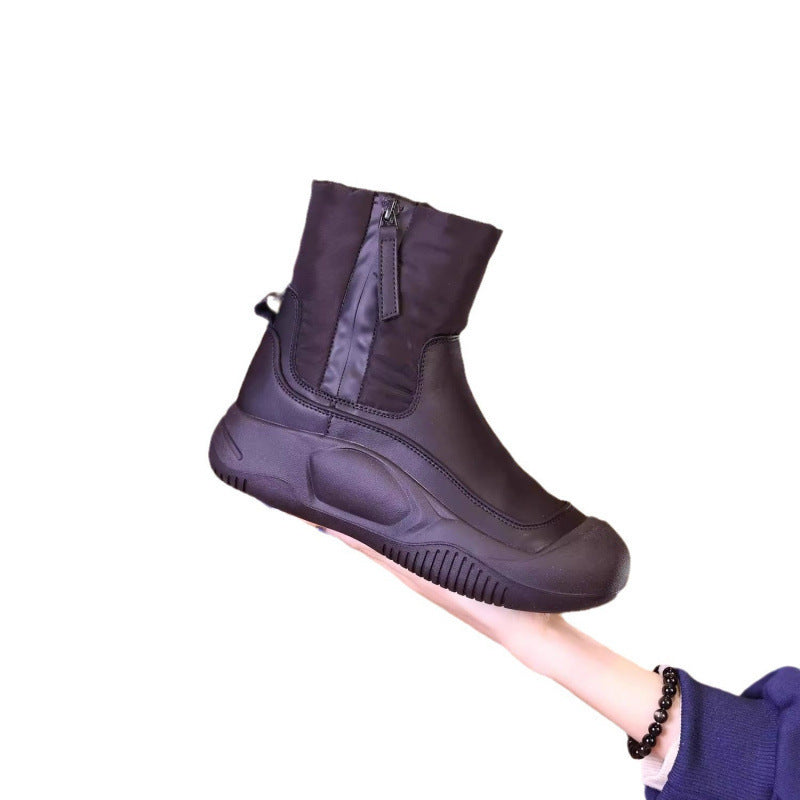 Women’s Winter Plush Snow Boots – Side Zipper, Thick Sole, Non-Slip, Waterproof Short Shoes