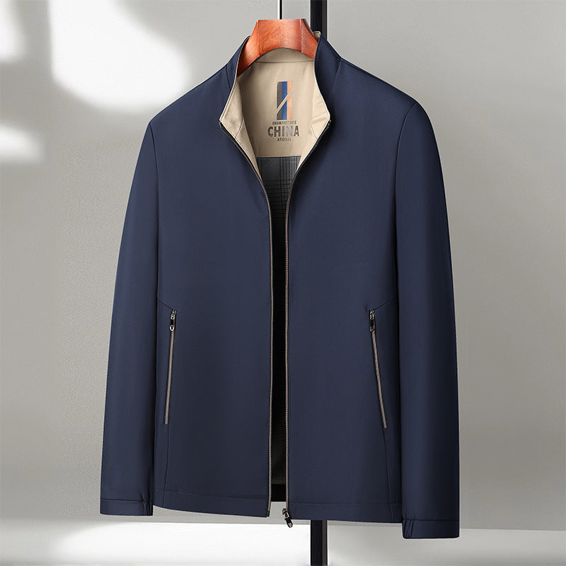 Men’s Stand-up Collar Jacket – Spring & Autumn Business Casual