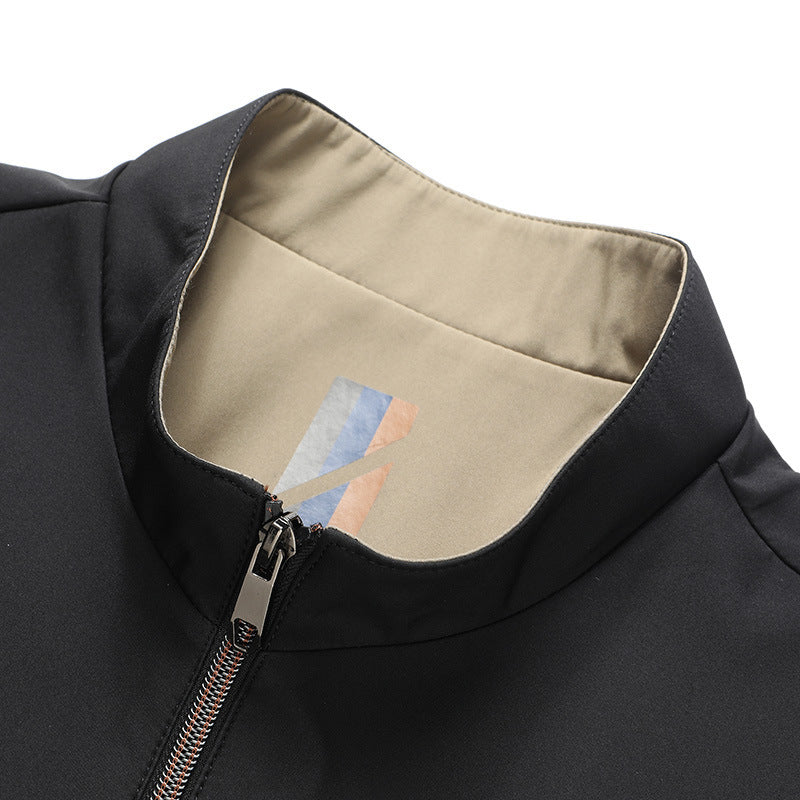 Men’s Stand-up Collar Jacket – Spring & Autumn Business Casual