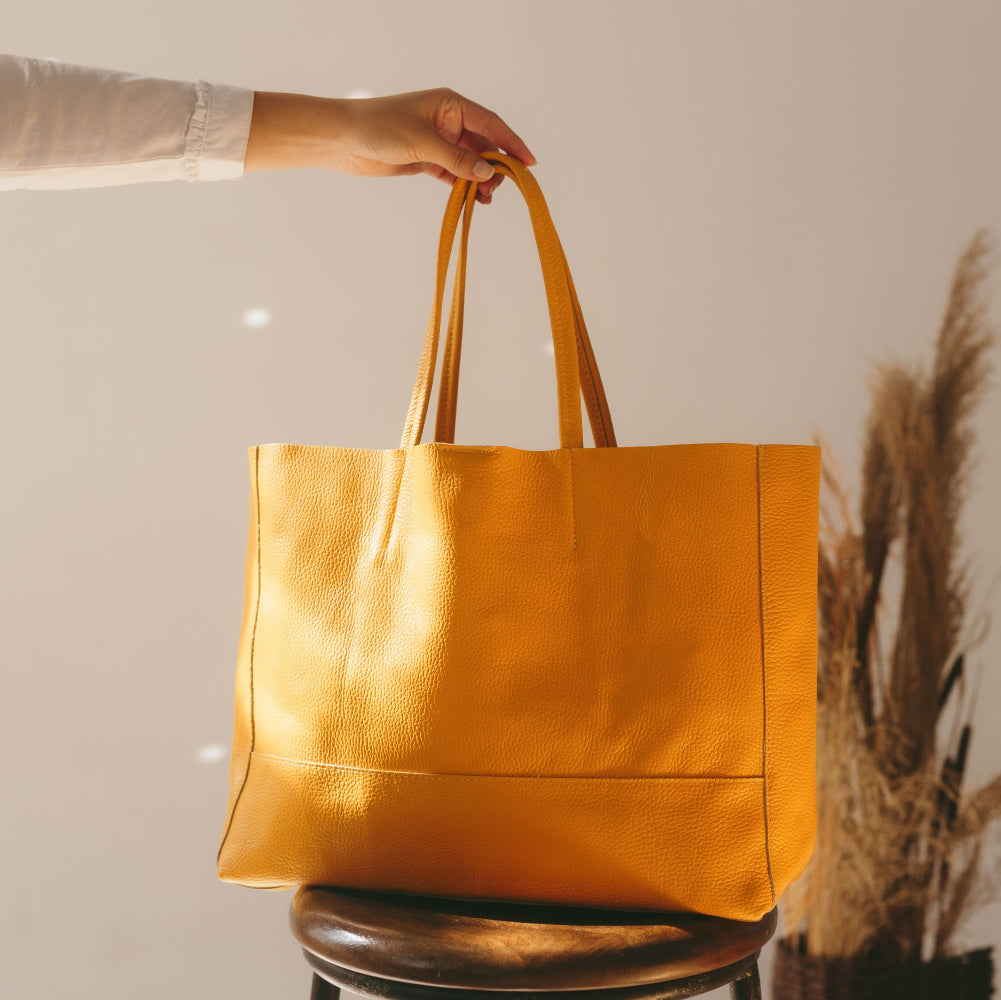 100% Genuin Leather Leather Tote MADE IN ITALY