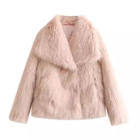 Winter Plush Coat – Warm Thicken Fluffy Lapel Jacket