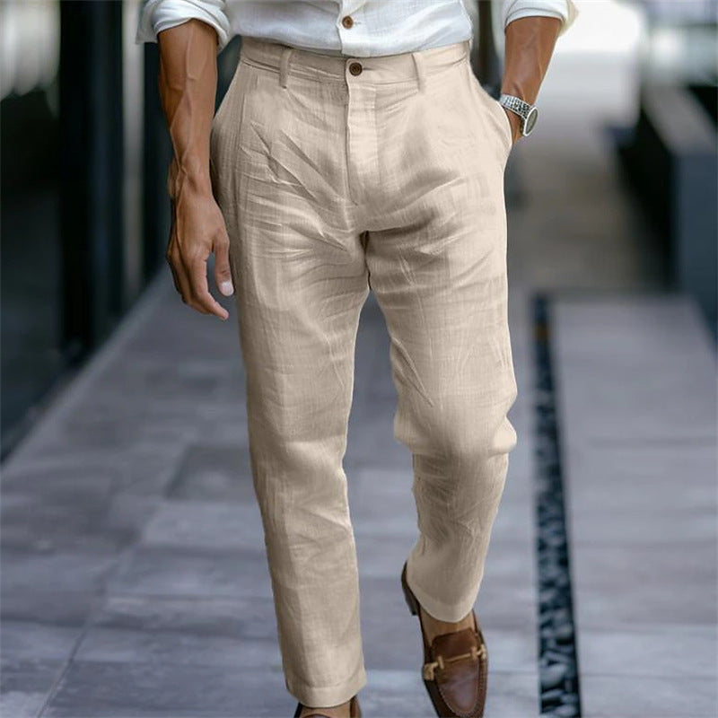 Men’s Linen Trousers – Lightweight, Casual Breathable Pants