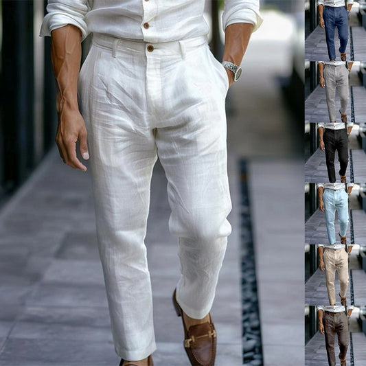 Men’s Linen Trousers – Lightweight, Casual Breathable Pants