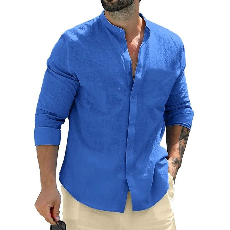 Men’s Autumn Cotton Long Sleeve Shirt – Business Casual