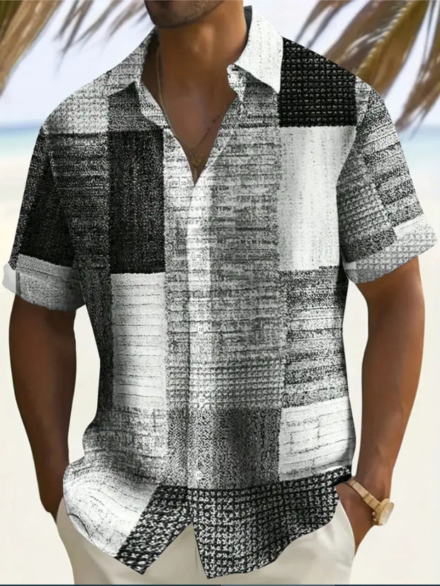 Retro Men's Fashion Plaid Printed Casual Shirt