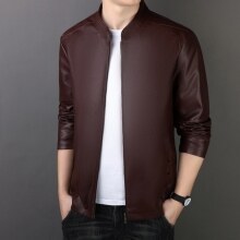 Men’s PU Leather Jacket – Loose Fit, Medium Length
