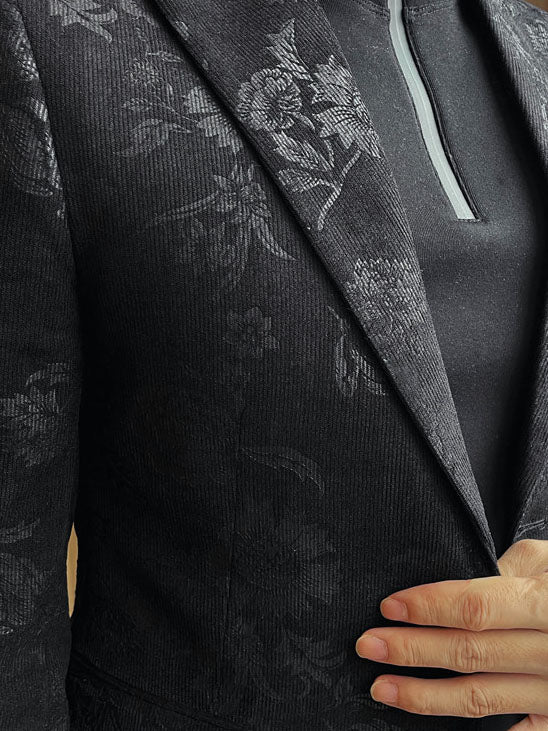 Men's Slim Fit Floral Print Casual Blazers