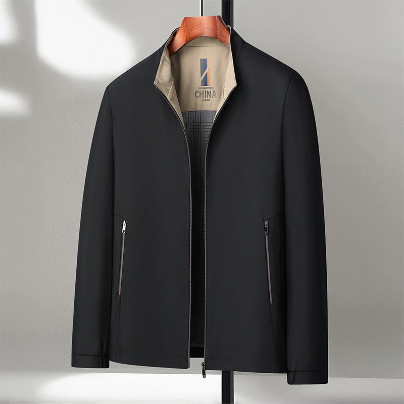 Men’s Stand-up Collar Jacket – Spring & Autumn Business Casual