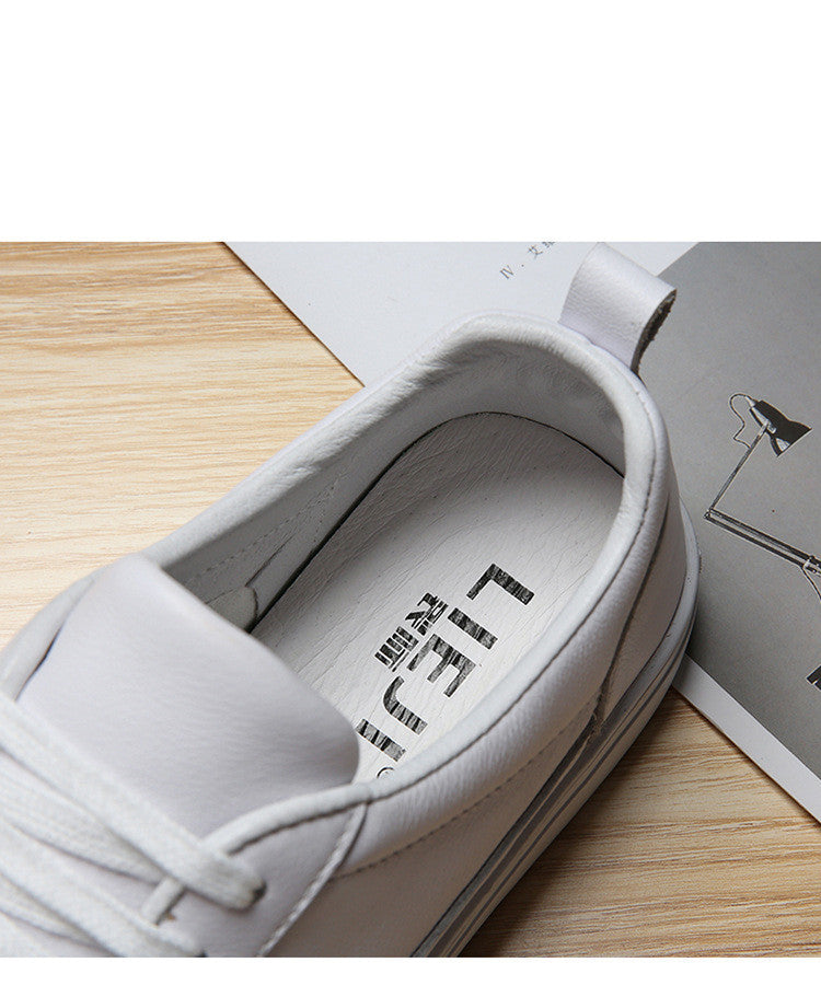 Premium White Leather Sneakers for Men
