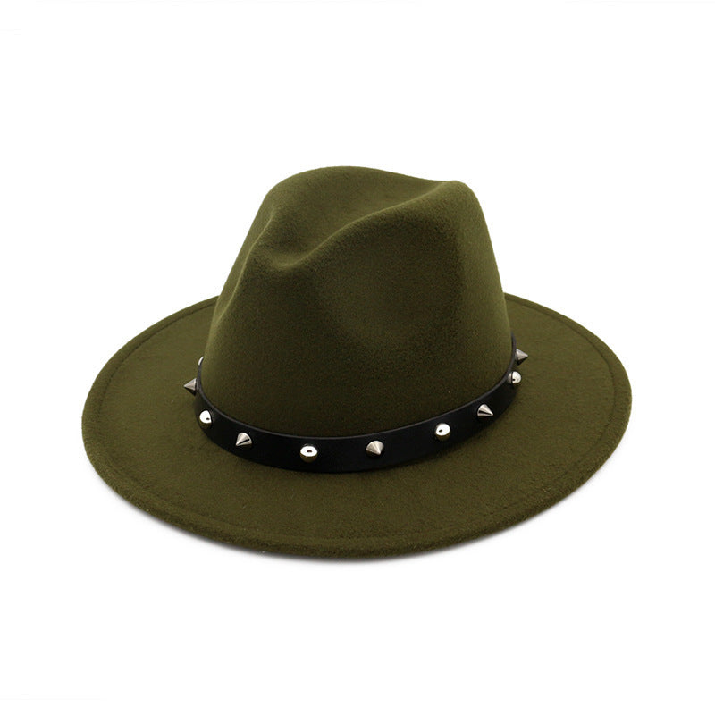 Rivet Jazz Hat Woolen Bell Brim – Unisex